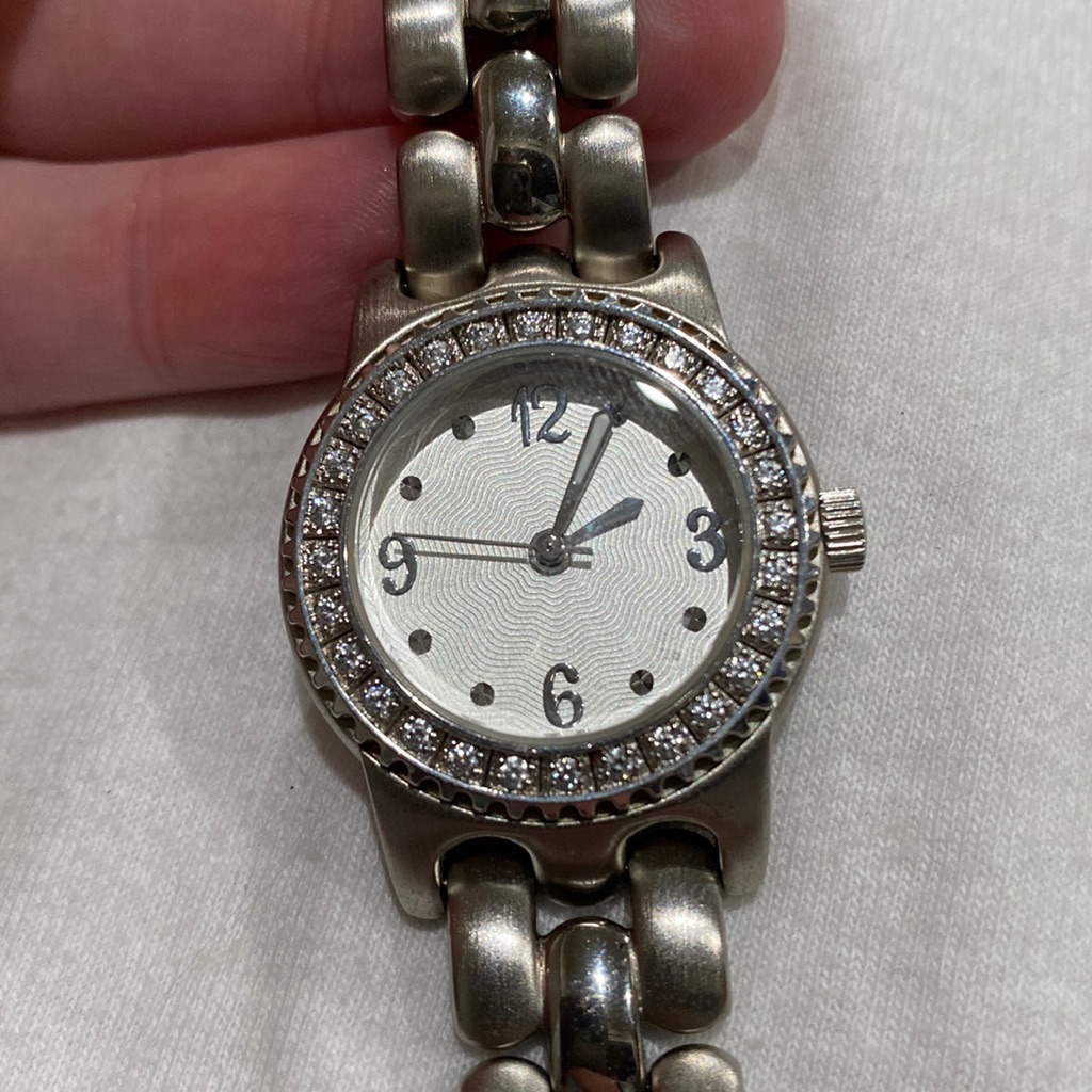 Comes & Goes Cubic Zirconia Bracelet Silver Tone Watch